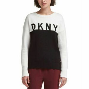 DKNY logo crewneck sweater colorblock